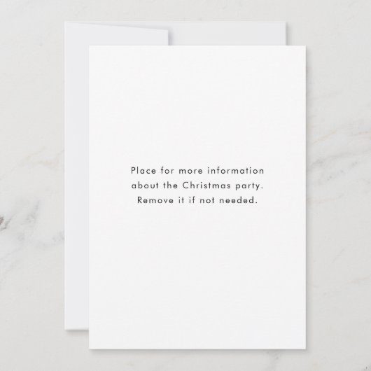 Elegant minimalistisch kerstfeestje kaart (Achterkant)