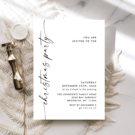 Elegant minimalistisch kerstfeestje kaart