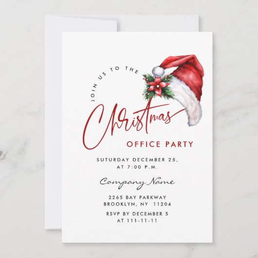 Elegant minimalistisch kerstfeestje kaart (Voorkant)