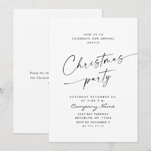 Elegant minimalistisch kerstfeestje kaart