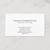 Elegant minimalistisch klassiek erfgoed zwart-wit visitekaartje (Achterkant)