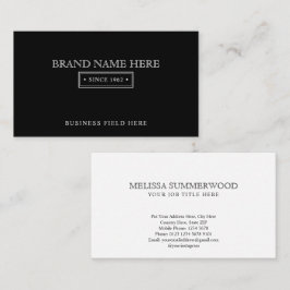 Elegant minimalistisch klassiek erfgoed zwart-wit visitekaartje