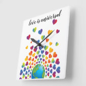 Elegant minimalistisch kleurrijk ontwerp voor rege vierkante klok (Hoek)