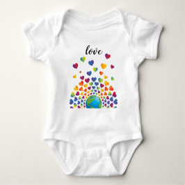 Elegant Minimalistisch Kleurrijk Regenboog Hart On Romper