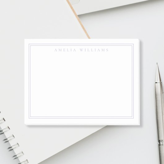 Elegant Minimalistisch Lavendel Monogram Post-it® Notes