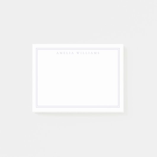 Elegant Minimalistisch Lavendel Monogram Post-it® Notes (Voorkant)