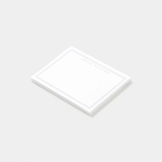 Elegant Minimalistisch Lavendel Monogram Post-it® Notes (Schuin)