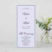 Elegant Minimalistisch Lavendel Trouwprogramma (Staand voorkant)