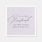 Elegant minimalistisch lavender Paars Afstuderen Servet (Voorkant)