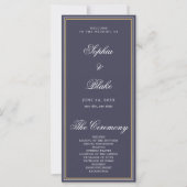 Elegant Minimalistisch Leigrijs Trouwprogramma (Voorkant)