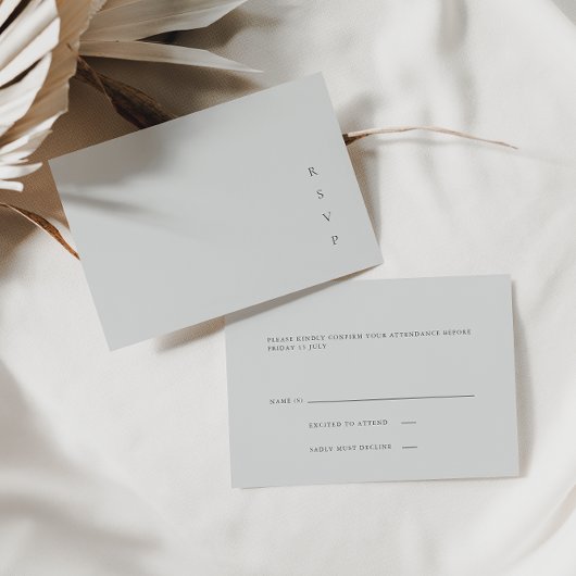 Elegant minimalistisch licht leisteen blauwe RSVP- RSVP Kaartje