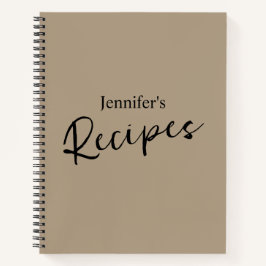 Elegant minimalistisch lichtbruin recept notitieboek