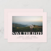 Elegant minimalistisch lichtroze sparen de Datum F Save The Date (Voorkant / Achterkant)
