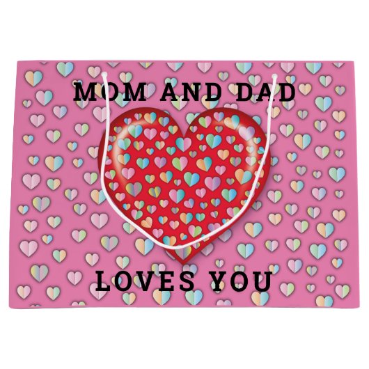 Elegant minimalistisch liefdesontwerp groot cadeauzakje (Voorkant)