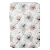 Elegant minimalistisch lijnkunst bloemenpatroon badmat (Voorkant Verticaal)