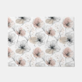 Elegant minimalistisch lijnkunst bloemenpatroon deurmat (Voorkant)