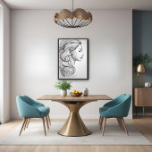 Elegant minimalistisch lijnkunstportret poster