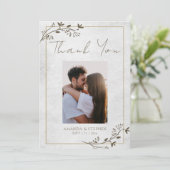 Elegant minimalistisch Lijst plat bedankkaartje Bedankkaart (Staand voorkant)