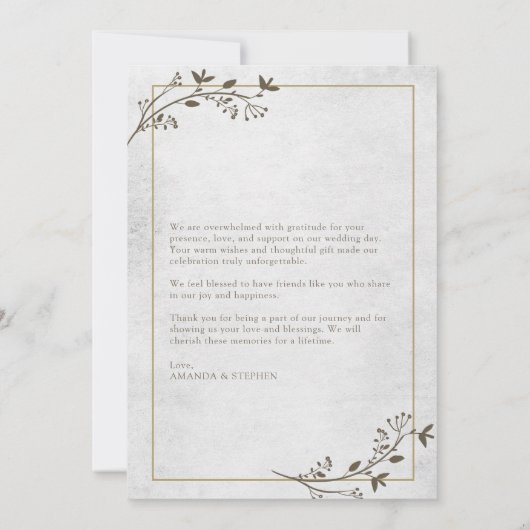 Elegant minimalistisch Lijst plat bedankkaartje Bedankkaart (Achterkant)