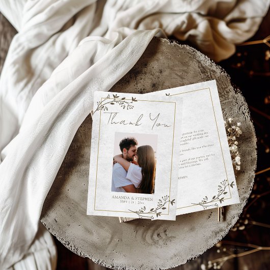 Elegant minimalistisch Lijst plat bedankkaartje Bedankkaart