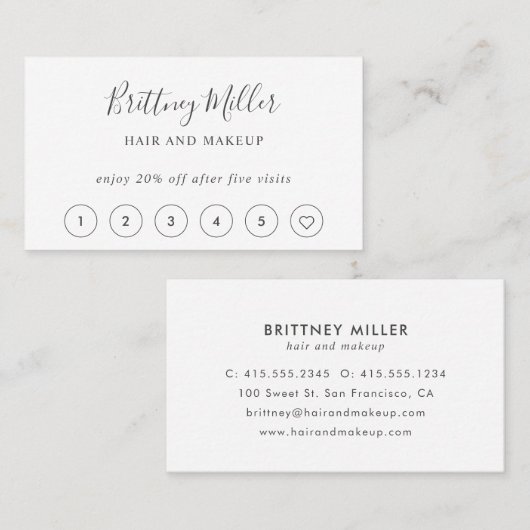 Elegant minimalistisch logo-handschrift visitekaartje (Voorkant / Achterkant)