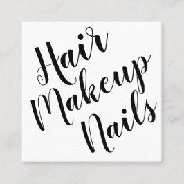 Elegant minimalistisch make-up artiest visitekaart vierkante visitekaartje