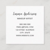 Elegant minimalistisch make-up artiest visitekaart vierkante visitekaartje (Achterkant)