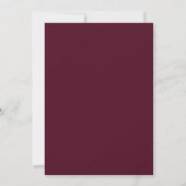 Elegant Minimalistisch Manuscript Burgundy Wedding Kaart (Achterkant)