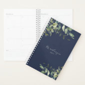 Elegant minimalistisch marineblauw Eucalyptusgroen Planner (Display)