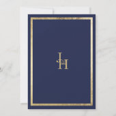 Elegant minimalistisch marineblauw goud Save the D Kaart (Achterkant)