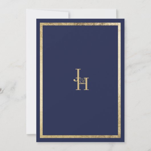 Elegant minimalistisch marineblauw goud Save the D Kaart (Achterkant)