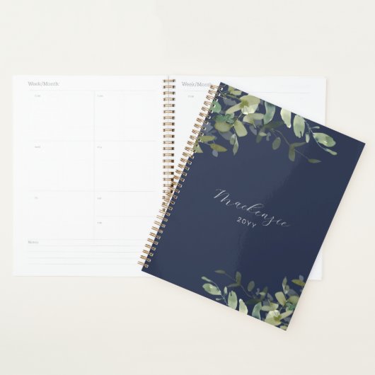 Elegant minimalistisch marineblauw groen planner (Display)