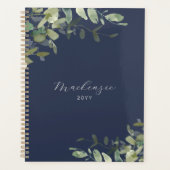Elegant minimalistisch marineblauw groen planner (Voorkant)