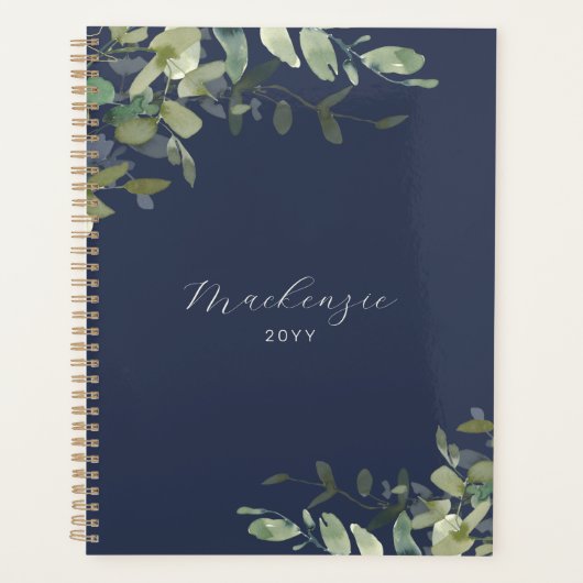Elegant minimalistisch marineblauw groen planner (Voorkant)