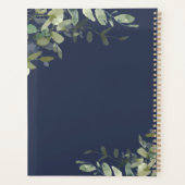 Elegant minimalistisch marineblauw groen planner (Achterkant)