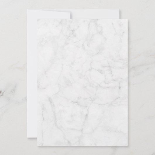 Elegant Minimalistisch marmer White Grey Kaart (Achterkant)