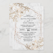 Elegant Minimalistisch marmer White Grey M002 Kaart (Voorkant / Achterkant)