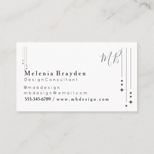 Elegant minimalistisch marmeren Visitekaartje perf (Achterkant)
