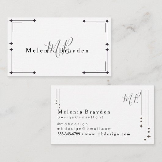 Elegant minimalistisch marmeren Visitekaartje perf (Voorkant / Achterkant)
