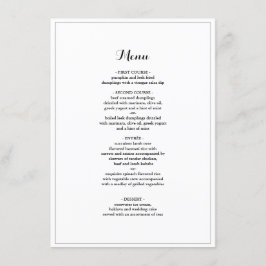 Elegant minimalistisch menu Bindrand