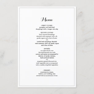 Elegant minimalistisch menu Bindrand