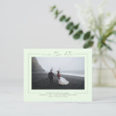 Elegant minimalistisch Mint Green bewaart de Datum Save The Date (Staand voorkant)
