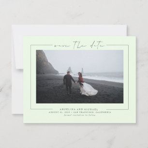 Elegant minimalistisch Mint Green bewaart de Datum Save The Date