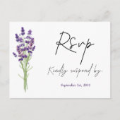Elegant minimalistisch Mode Lavender RSVP Wedding Briefkaart (Voorkant)