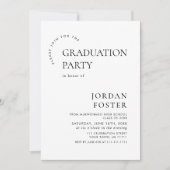 Elegant minimalistisch modern afstudeerfeest kaart (Voorkant)