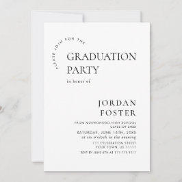 Elegant minimalistisch modern afstudeerfeest kaart