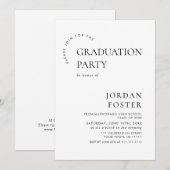 Elegant minimalistisch modern afstudeerfeest kaart (Voorkant / Achterkant)