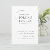 Elegant minimalistisch modern afstudeerfeest kaart (Staand voorkant)