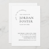 Elegant minimalistisch modern afstudeerfeest kaart (Voorkant / Achterkant)