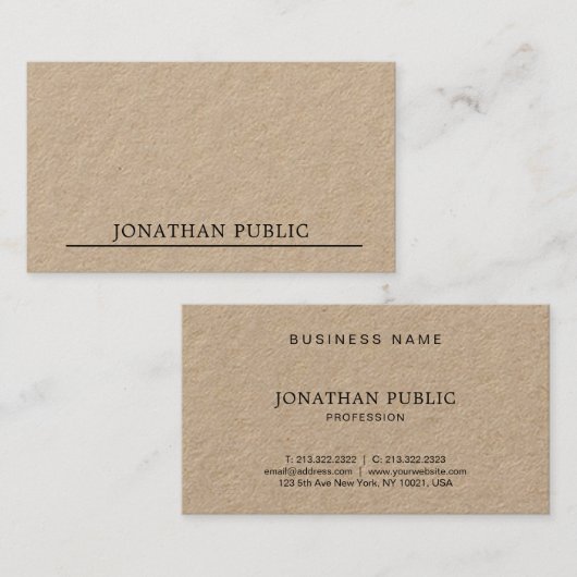 Elegant minimalistisch modern design in luxe visitekaartje (Voorkant / Achterkant)